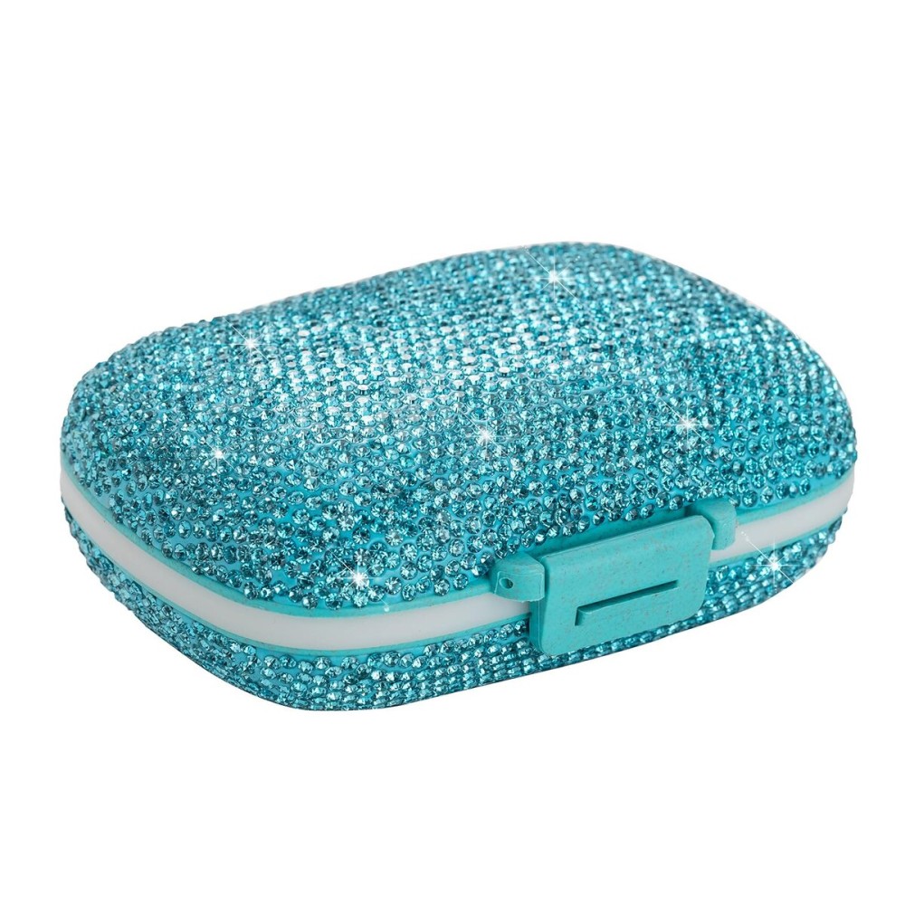 EveryBling Travel Pill Container Medicine Organizer Daily Purse Pill Case Cute Pill Vitamin Box Small Pocket Pill Holder Mini Pill Organizer for Supplement(Blue)