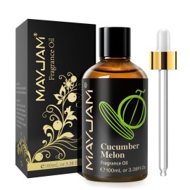 MAYJAM 100ML/3.38FL.OZ Cucumber Melon Fragrance Oils with Glass Dropper, Essential Oils for Diffusers for Home, Long Lasting Scented Oils for Diffusers Soap Candle Making