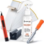 SAPLIZE Golf Grip Complete Kit - 5oz Solvent, 15 Grip Tapes, Tape Remover Tool, Hook Blade & Rubber Vise Clamp for Regripping Clubs