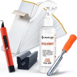 SAPLIZE Golf Grip Complete Kit - 5oz Solvent, 15 Grip Tapes, Tape Remover Tool, Hook Blade & Rubber Vise Clamp for Regripping Clubs