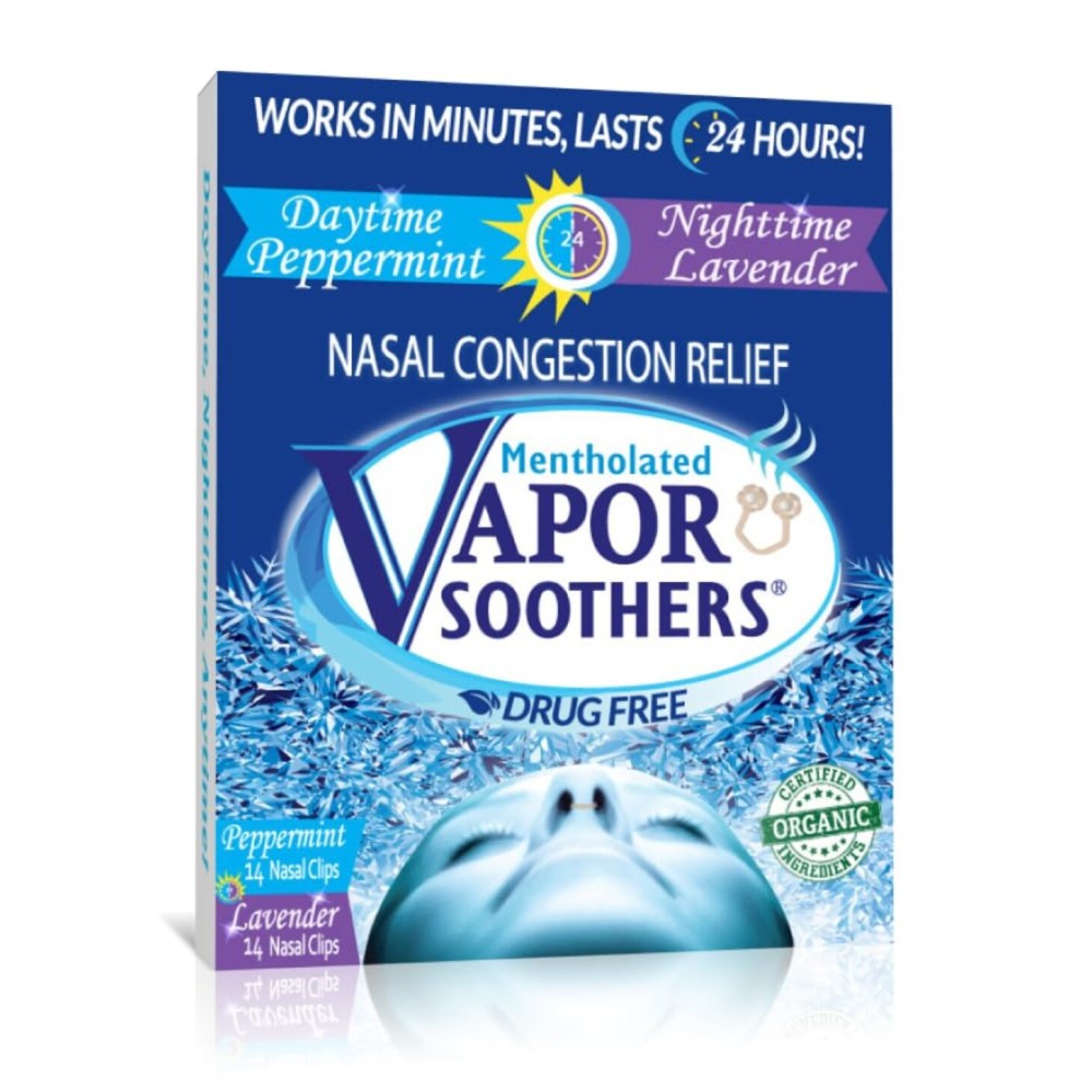 Mentholated Nasal Dilators for Breathing, Congestion, and Snoring - 28 Count Dual-Action Nose Inserts for Daytime and Nighttime - Hidden Nostril Opener Clips Last Up to 12 Hours - Peppermint/Lavender