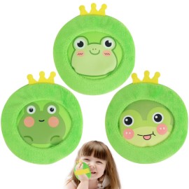 Hilph Kids Ice Packs for Boo Boos, Reuable Kids Hot Cold Packs with Cover and Handheld Straps for Pain Relief, Toddler Animal Ice Packs for Bumps, Swelling, Wisdom Teeth (3 Frogs)