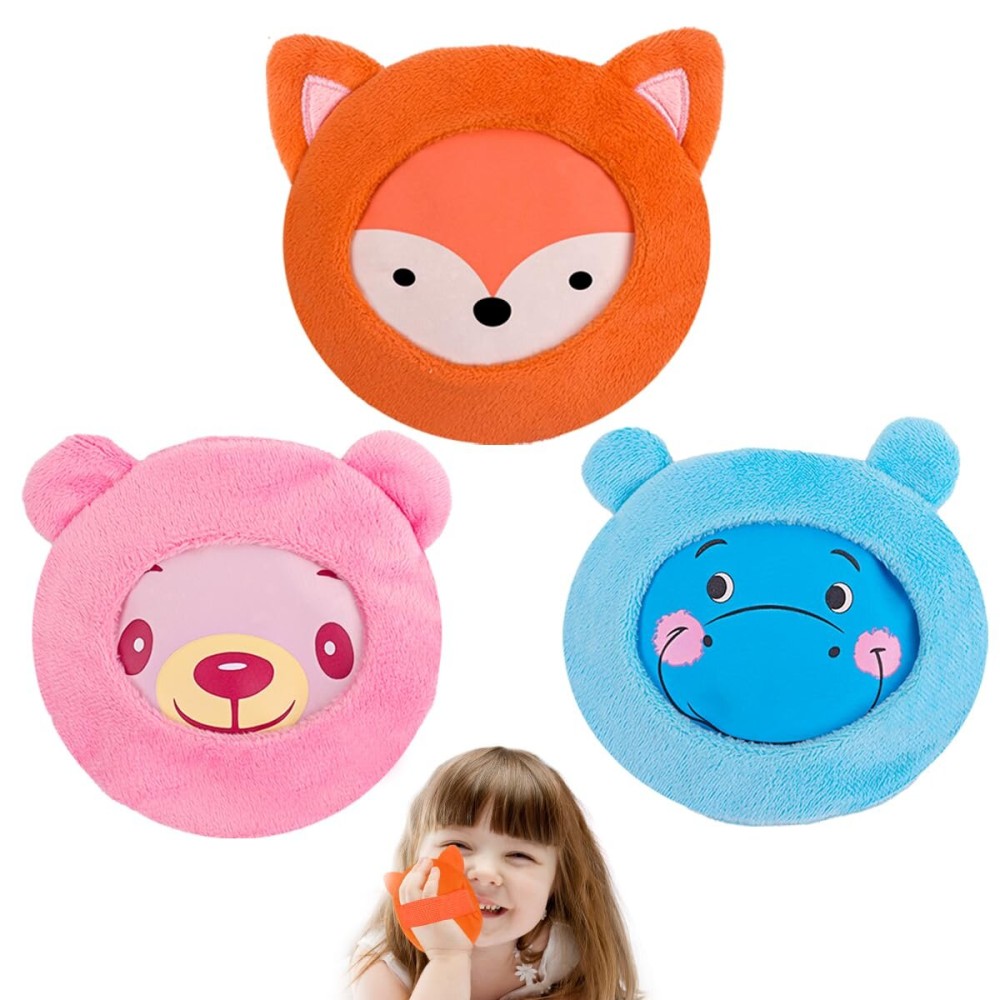 Hilph Kids Ice Packs for Boo Boos, Reuable Kids Hot Cold Packs with Cover and Handheld Straps for Pain Relief, Toddler Animal Ice Packs for Bumps, Swelling, Wisdom Teeth (3 Packs)