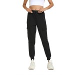 Rrosseyz Womens Cargo Pants with Pockets-Lightweight Quick Dry Water Resistant Hiking Pants for Travel Casual Athletic and Outdoor(Black,XXXL)