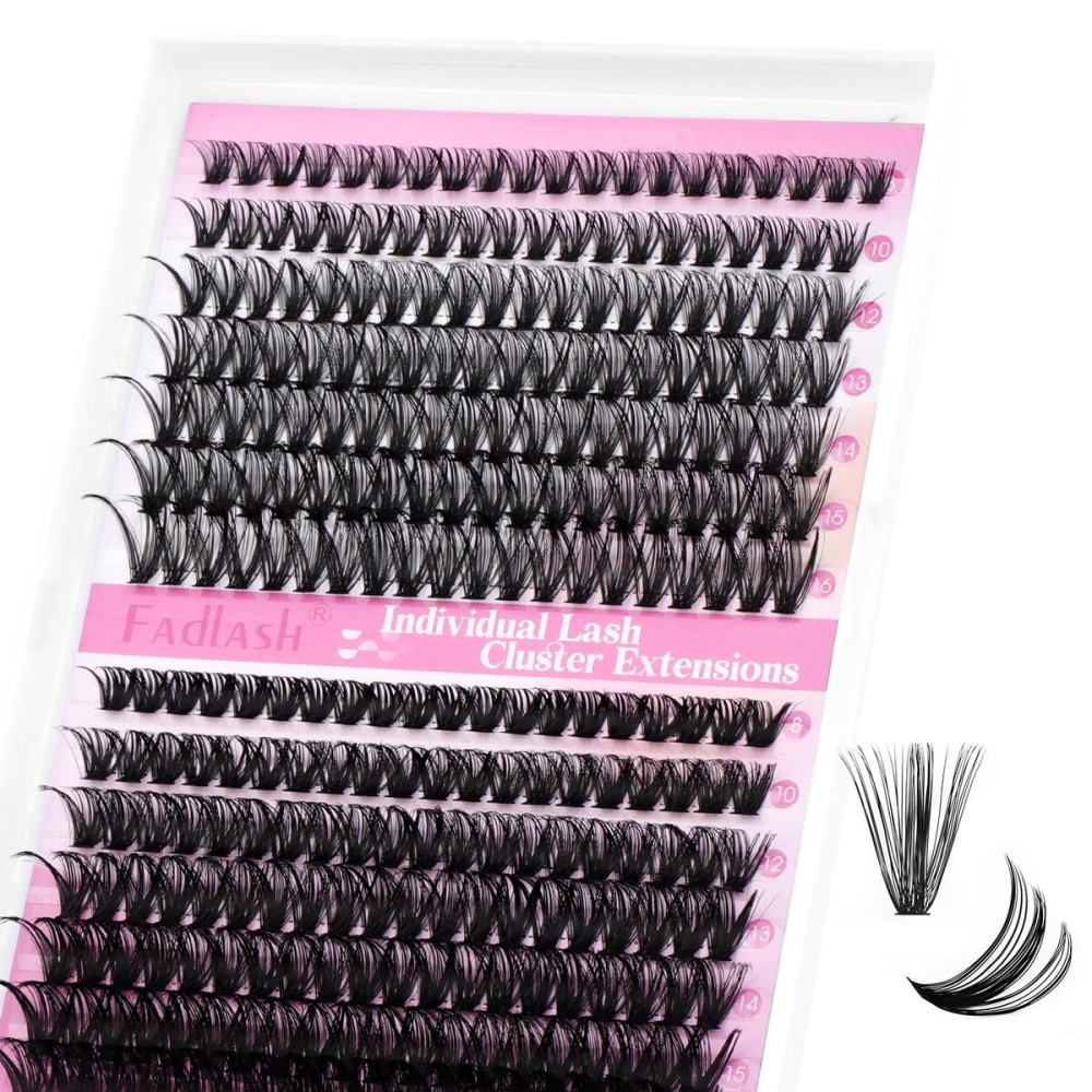 Cluster Lashes D Curl Lash Clusters 280 Pcs Lash Extension Clusters Individual Lashes Soft DIY Eyelash Extensions Mixed Tray Eyelash Clusters Natural Look (40D+50D-0.07D, 8-16mm)