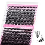 Cluster Lashes D Curl Lash Clusters 280 Pcs Lash Extension Clusters Individual Lashes Soft DIY Eyelash Extensions Mixed Tray Eyelash Clusters Natural Look (40D+50D-0.07D, 8-16mm)