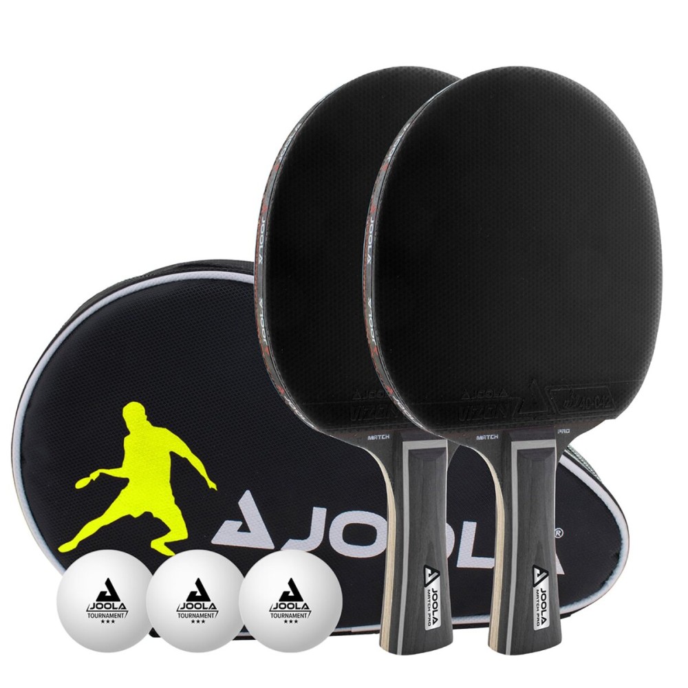 JOOLA Duo Pro Ping Pong Paddles Set of 2 - Professional Table Tennis Paddles, Three Advanced 3 Star Tournament Ping Pong Balls and Carrying Case - Advanced Table Tennis Rackets