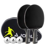 JOOLA Duo Pro Ping Pong Paddles Set of 2 - Professional Table Tennis Paddles, Three Advanced 3 Star Tournament Ping Pong Balls and Carrying Case - Advanced Table Tennis Rackets
