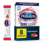 Pedialyte Electrolyte Drink Mix With Zero Sugar | Hydration With Key Electrolytes | Great Hydration Low in Calories | Strawberry, 8 Powder Packets