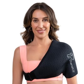 TheraICE PRO Shoulder Ice Pack Wrap for Injury, Reusable Compression Shoulder Braces for Rotator Cuff Relief & Arm Brace Pain Relief Therapy, FocusZone Technology Cooling Support Arm Sling Shoulders
