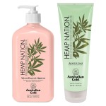 Australian Gold Hemp Nation White Peach & Hibiscus Bundle - Tan Extender Lotion (18 Fl Oz) and Agave & Lime Body Scrub (8 Fl Oz), Moisturizing Body Lotion and Body Exfoliating Scrub, Pure Hemp Oil