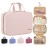 HOTOR Travel Toiletry Bag - Hanging Toiletry Bag for Women & Men, Makeup Bag/Big Comparment, Waterproof for Travel Accessories, Travel Essentials, Large, Pale Pink