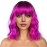 LANCAINI Colourful Short Bob Wigs with Bangs for Women Loose Wavy Wig Curly Wavy Shoulder Length Bob Synthetic Cosplay Wig for Girl Colorful Costume Wigs, Black-Rose mixed Purple