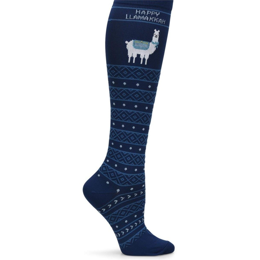 Nurse Mates Women\'s Calf Socks | 12-14 mmHg Compression | Superior Support & Comfort | 1 Pair | Happy Llamakkah