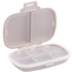 8 Compartments Travel Pill Organizer, Daily Pill Case Small Pill Box for Pocket Purse, Portable Pill Container Medicine Vitamin Organizer (Khaki)
