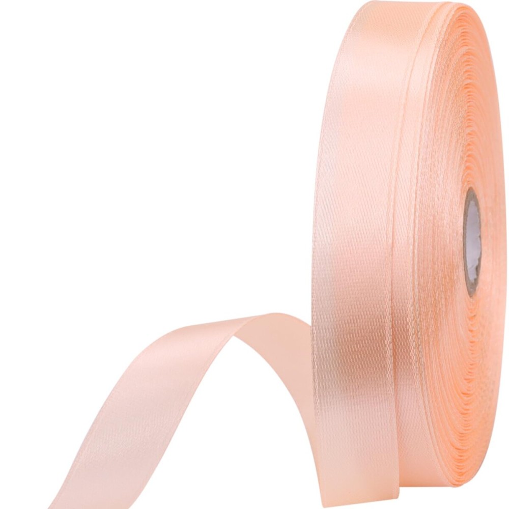 5/8 inches 50 Yard Champagne Powder Satin Ribbon for Gift Wrapping, Wedding, Crafts, Christmas,Easter, Floral, Hair, Invitation Decorations and More