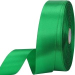 1 inches 50 Yard Green Satin Ribbon for Gift Wrapping, Wedding, Crafts, Christmas,Easter, Floral, Hair, Invitation Decorations and More