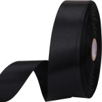 1 inches 50 Yard Black Satin Ribbon for Gift Wrapping, Wedding, Crafts, Christmas,Easter, Floral, Hair, Invitation Decorations and More