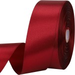 1-1/2 inches 50 Yard Wine red Satin Ribbon for Gift Wrapping, Wedding, Crafts, Christmas,Easter, Floral, Hair, Invitation Decorations and More