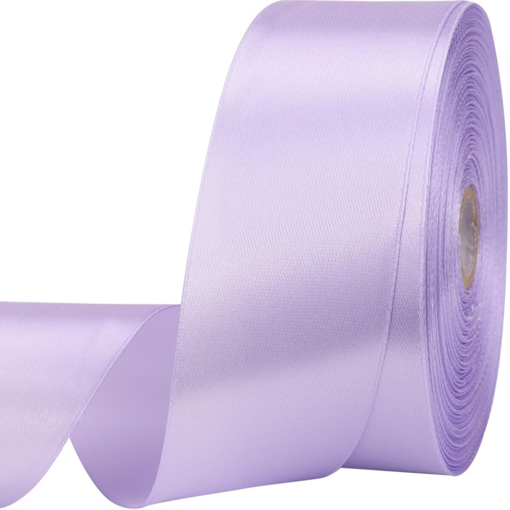1-1/2 inches 50 Yard Lavender Satin Ribbon for Gift Wrapping, Wedding, Crafts, Christmas,Easter, Floral, Hair, Invitation Decorations and More