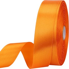 1 inches 50 Yard Orange Satin Ribbon for Gift Wrapping, Wedding, Crafts, Christmas,Easter, Floral, Hair, Invitation Decorations and More