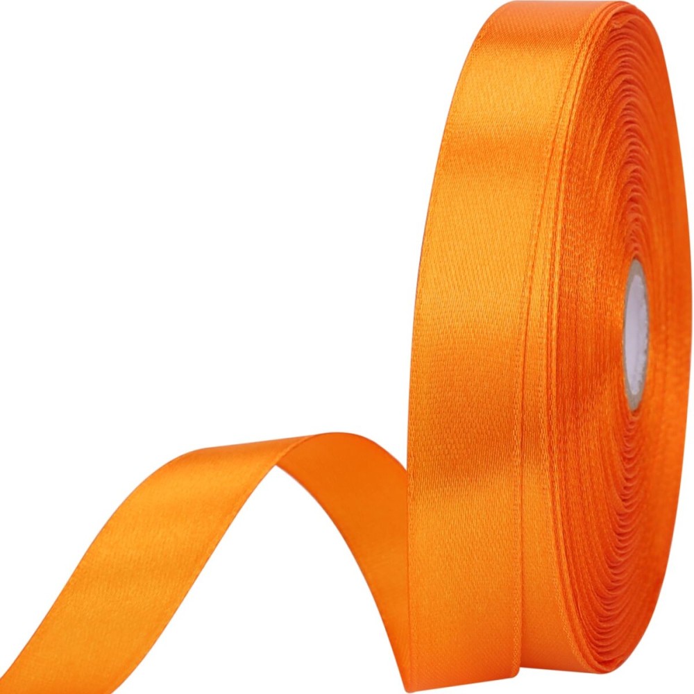 5/8 inches 50 Yard Orange Satin Ribbon for Gift Wrapping, Wedding, Crafts, Christmas,Easter, Floral, Hair, Invitation Decorations and More