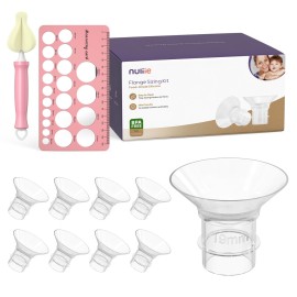 Nuliie 8PCS Silicone Flanges Insert Replacement Kit, Flange Sizing Kit 19mm for 24mm Flange/Shield Breast Pumps, Pumping Essential Kit for Moms