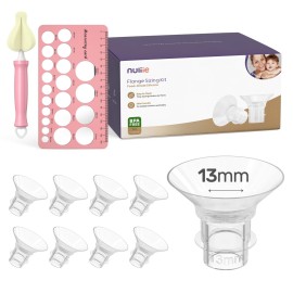 Nuliie 8PCS Silicone Flanges Insert Replacement Kit, Flange Sizing Kit 13mm for 24mm Flange/Shield Breast Pumps, Pumping Essential Kit for Moms