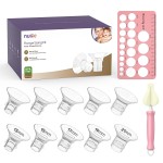 Nuliie Silicone Flanges Insert Replacement Kit, Flange Sizing Kit for Electric Breast Pumps, Pumping Essentials for Moms, 13/15/17/19/21mm for 24mm Flange/Shield, 10PCS