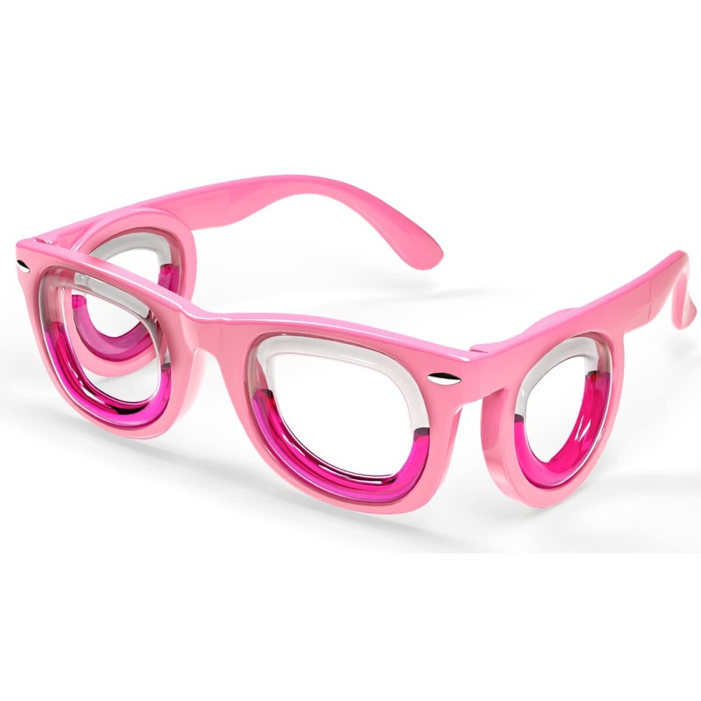 Hion Kids Anti-Motion Sickness Smart Glasses (for 3-8 Year Olds) - Ultra-Light Portable Nausea Relief Liquid Glasses for Carsickness, Airsickness, Seasickness - Kids Travel/Cruise EssentialsPink