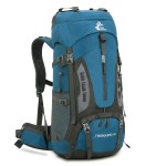 Bseash 60L Hiking Camping Backpack with Rain Cover, Waterproof Large Capacity Outdoor Sport Travel Daypack Climbing Touring (Blue Green)