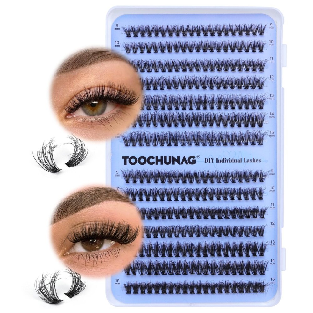 Lash Clusters 30D+40D Wispy Eyelash Clusters D Curl Individual Lashes 9-15mm Cluster Eyelash?Extensions 280pcs False Mink Eyelashes DIY Flat Lash Extension by TOOCHUNAG