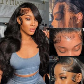 Tiwugi Body Wave Wigs Human Hair 180% Density 13x4 HD Lace Front Wigs Human Hair Pre Plucked Body Wave Glueless Human Hair Wigs Lace Frontal Wigs for Women 22 Inch