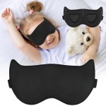 AMAZKER Cute Sleep Eye Mask for Kids, 3D Contoured Cup Sleeping Mask & Blindfold, Concave Molded Night Sleep Mask, Block Out Light, Soft Comfort Eye Shade Cover for Travel Yoga Nap,KD