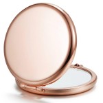 Getinbulk Compact Mirror for Purse, Set of 24 Double-Sided 1X/2X Magnifying Metal Pocket Makeup Mirrors(Round, Rose Gold)
