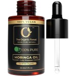Plant Based Moringa Oil Organic and Cold Pressed Carrier Oil for Hair, Face & Skin - Anti-Aging, Hydrating & Nourishing Moringa Drops for Blends