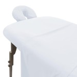 LONDON LINENS Pack of 2 Soft Microfiber Massage Table Sheets 3 Piece Set - Includes Massage Table Cover, Massage Fitted Sheet, and Massage Face Rest Cover (White)
