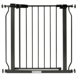 BalanceFrom Easy Walk-Thru Baby and Pet Safety Gate with Hold-Open and Auto-Close - Adjustable Steel Barrier for Stairs, Doorways, and Hallways, No Drilling Installation
