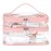 HAOGUAGUA Double Layer Clear Cosmetic Bag Makeup Bag, Waterproof Travel Toiletry Bag, Transparent PVC Pouch Organizer (Pink Large)