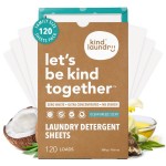 Kind Laundry Detergent Sheets with Stain-Fighting Enzymes - Plant Powered Eco-Friendly Laundry Soap Sheets - Home or Travel Laundry Detergent - Ocean Breeze, 120 Loads (Mom\'s Choice Award Winner)