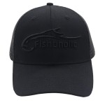 Fishoholic Snapback Baseball Fishing Hat - Mesh Trucker Fishing Gift for Dad Father Black