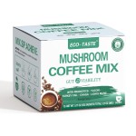 ECO-TASTE Mushroom Coffee Mix, Designed for Gut-Health with Chaga, Lion\'s Mane, Turkey Tail, Yacon and Probiotics - 12 Sachets