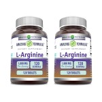 Amazing Formulas L-Arginine Supplement | 1000 Mg Per Serving | Tablets | Amino Acid Supplement for Women & Men | Non-GMO | Gluten Free | Made in USA (120 Count | 2 Pack)