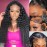 24Inch Deep Wave Lace Front Wigs Human Hair-13x4 HD Transparent Deep Wave Frontal Wigs Human Hair Glueless Curly Wigs for Women 200% Density Curly Lace Front Human Hair Pre Plucked with Baby Hair