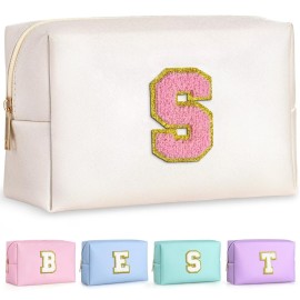 TOPEAST Sister Birthday Gifts for Sister, Birthday Gifts for Sister Women Small Makeup Bag White Makeup Pouch Cosmetic Bags for Women (Pearly White S)