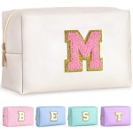 TOPEAST Travel Makeup Bag for Women, Cosmetic Bag Travel Toiletry Bag Birthday Travel Gifts for Women (Pearly White M)