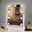 SLIMOON Lighted Makeup Mirror, 14x 12 Hollywood Vanity Mirror with 9 LED Bulbs, 3 Color Lights, and Detachable 10X Magnification Mirror, 1200mAh Rechargeable, Touch Control, 360Rotation (White)