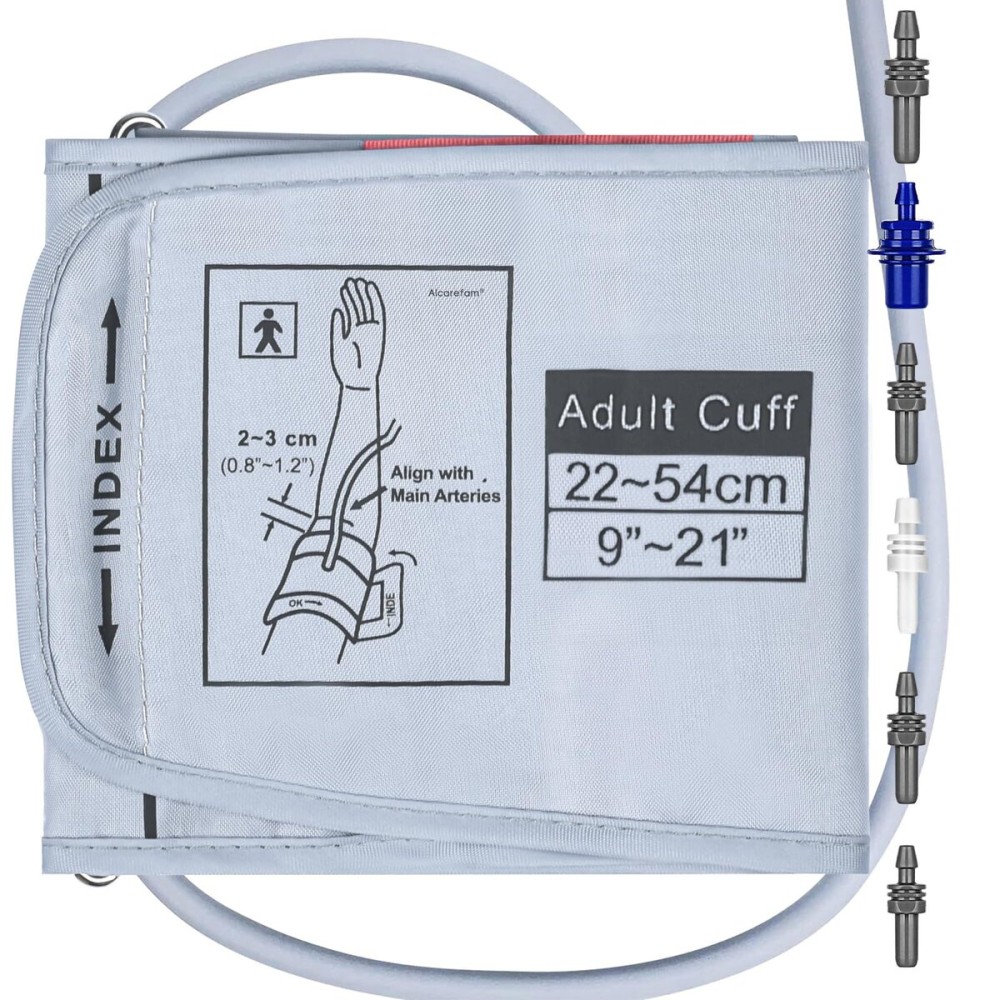 Alcarefam Extra Large Blood Pressure Cuff, 9-21 (22-54CM) XL Cuff Compatible with Omron BP Monitor, Replacement X-Large Cuff for Adult Big ARM, with 6 Connectors