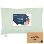 KeaBabies Toddler Pillow with Pillowcase, Jumbo 14X20 - Soft Organic Cotton Toddler Pillows for Sleeping - Machine Washable - Perfect for Travel, Toddler Bed Set (Sage)