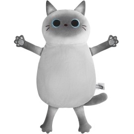 Microwave Heating Pad for Cramps Pain Relief, 17 * 9\'\' Moist Microwavable Stuffed Animal Period Menstrual Heating Pads for Cramps, Back, Neck Shoulder and Knee- Siamese Cat